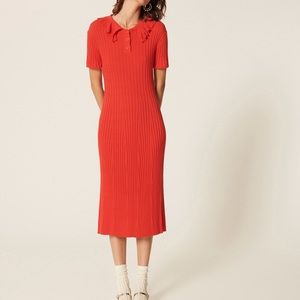 Tara JARMON Reorha red dress extra fine cotton
